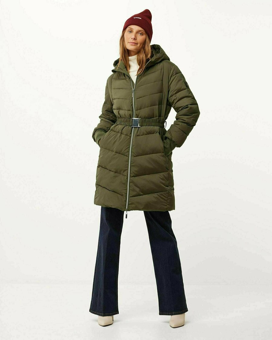 Mexx Midi length hooded padded jacket Olive Oliwkowe | JMOIC1453