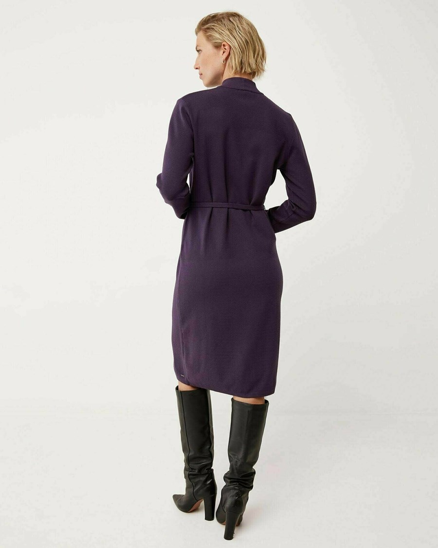 Mexx Mock neck knitted dress Dark Purple Fioletowe | LCSTV5140