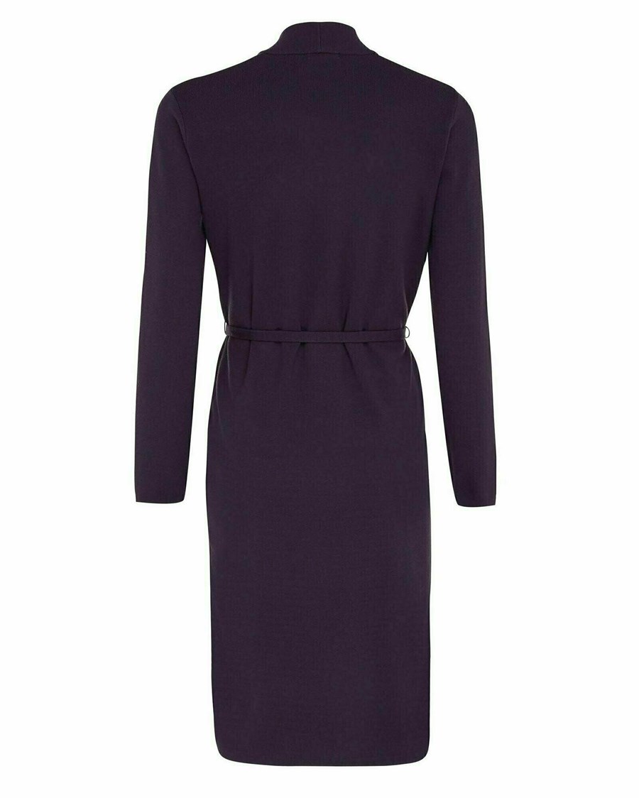 Mexx Mock neck knitted dress Dark Purple Fioletowe | LCSTV5140