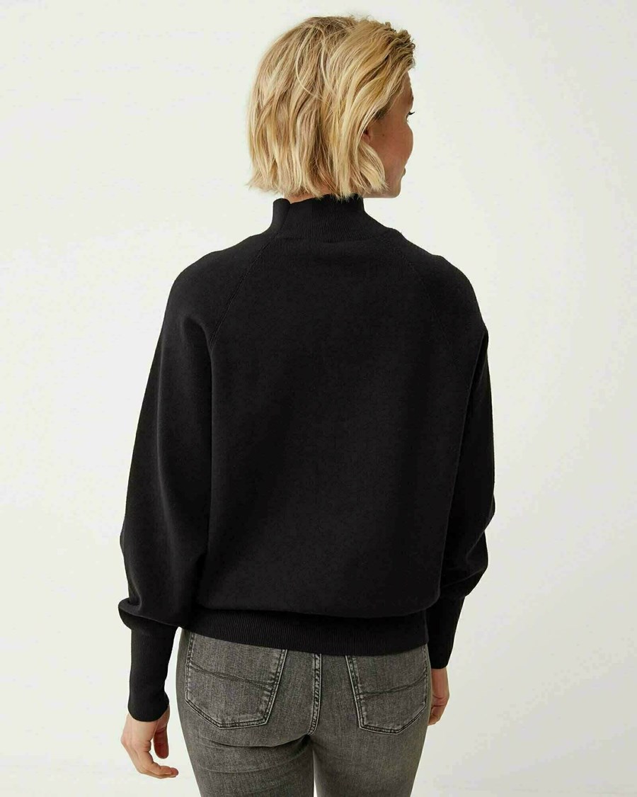 Mexx Mock neck knitted pullover Black Czarne | MFGPW3205