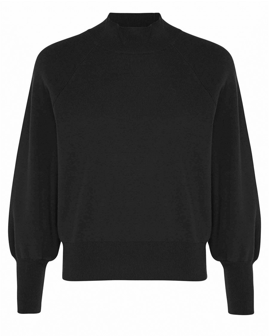 Mexx Mock neck knitted pullover Black Czarne | MFGPW3205