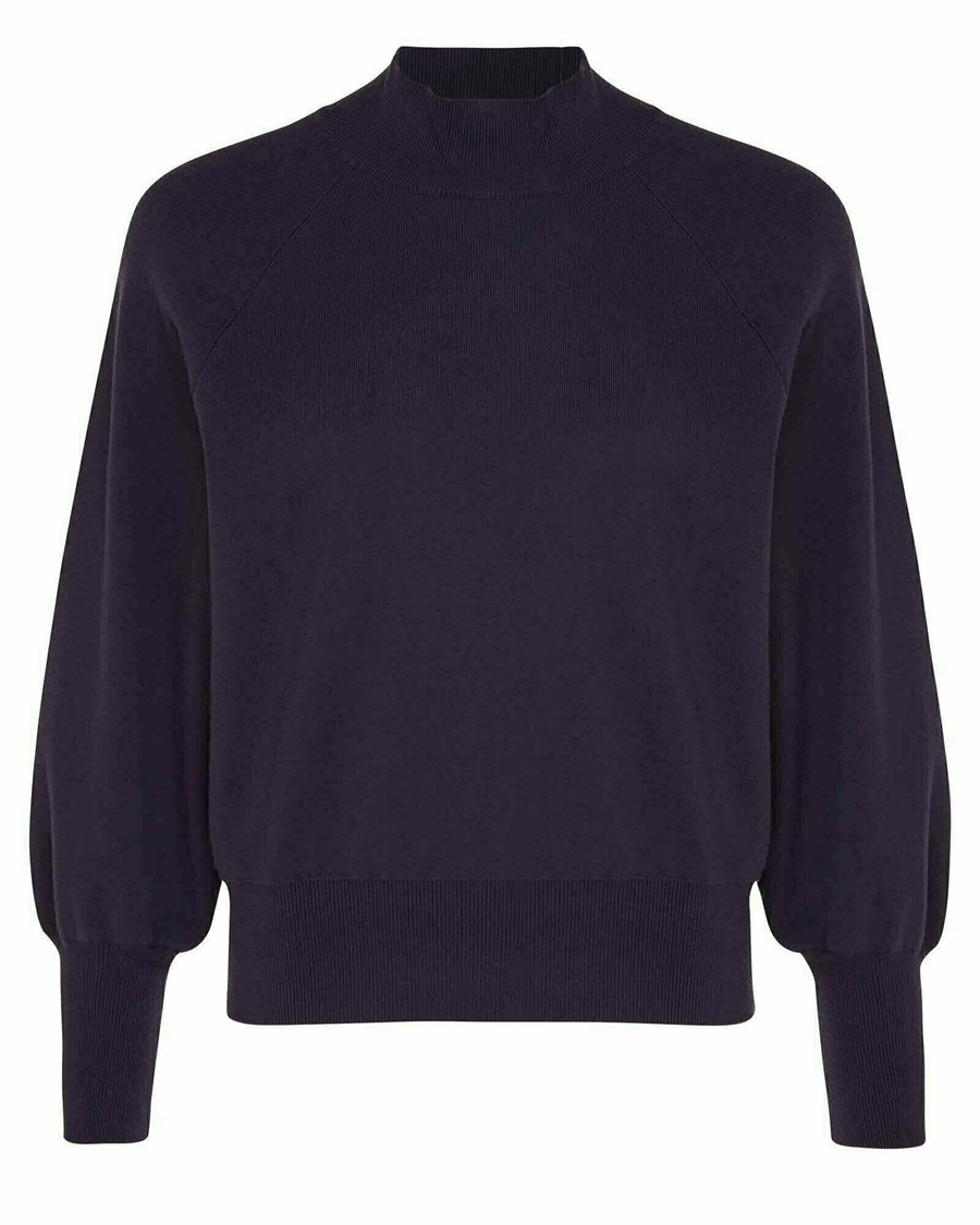 Mexx Mock neck knitted pullover Dark Purple Fioletowe | LXMYT0895