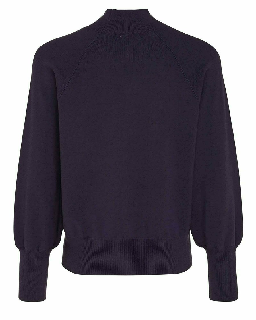 Mexx Mock neck knitted pullover Dark Purple Fioletowe | LXMYT0895