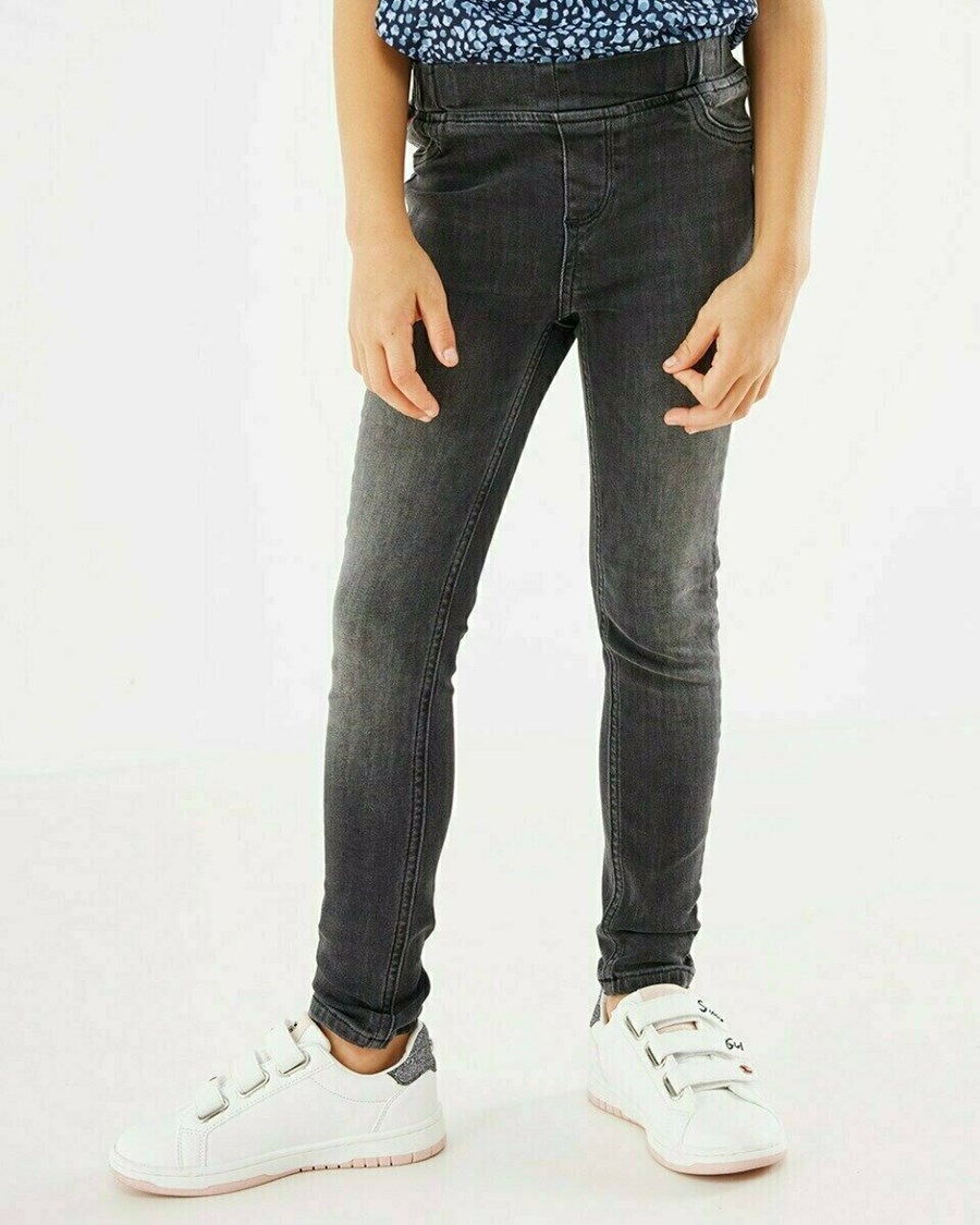 Mexx NIKKIE Mid waist/ Chudy leg jeans jegging Smoke Czarne | UNXIR8523