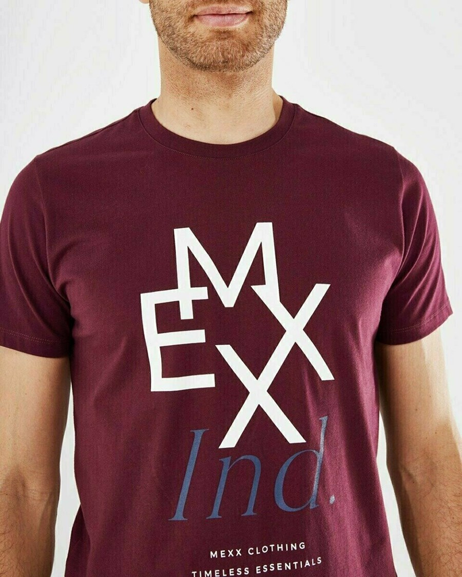 Mexx OLIVER T-Shirt SS Bordeaux Red Czerwone | KCZQT3792