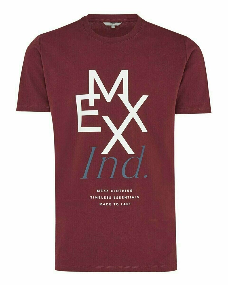 Mexx OLIVER T-Shirt SS Bordeaux Red Czerwone | KCZQT3792