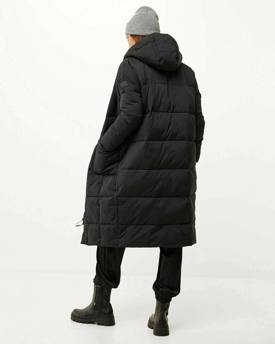 Mexx Oversized hooded padded jacket Black Czarne | SMBWE1329