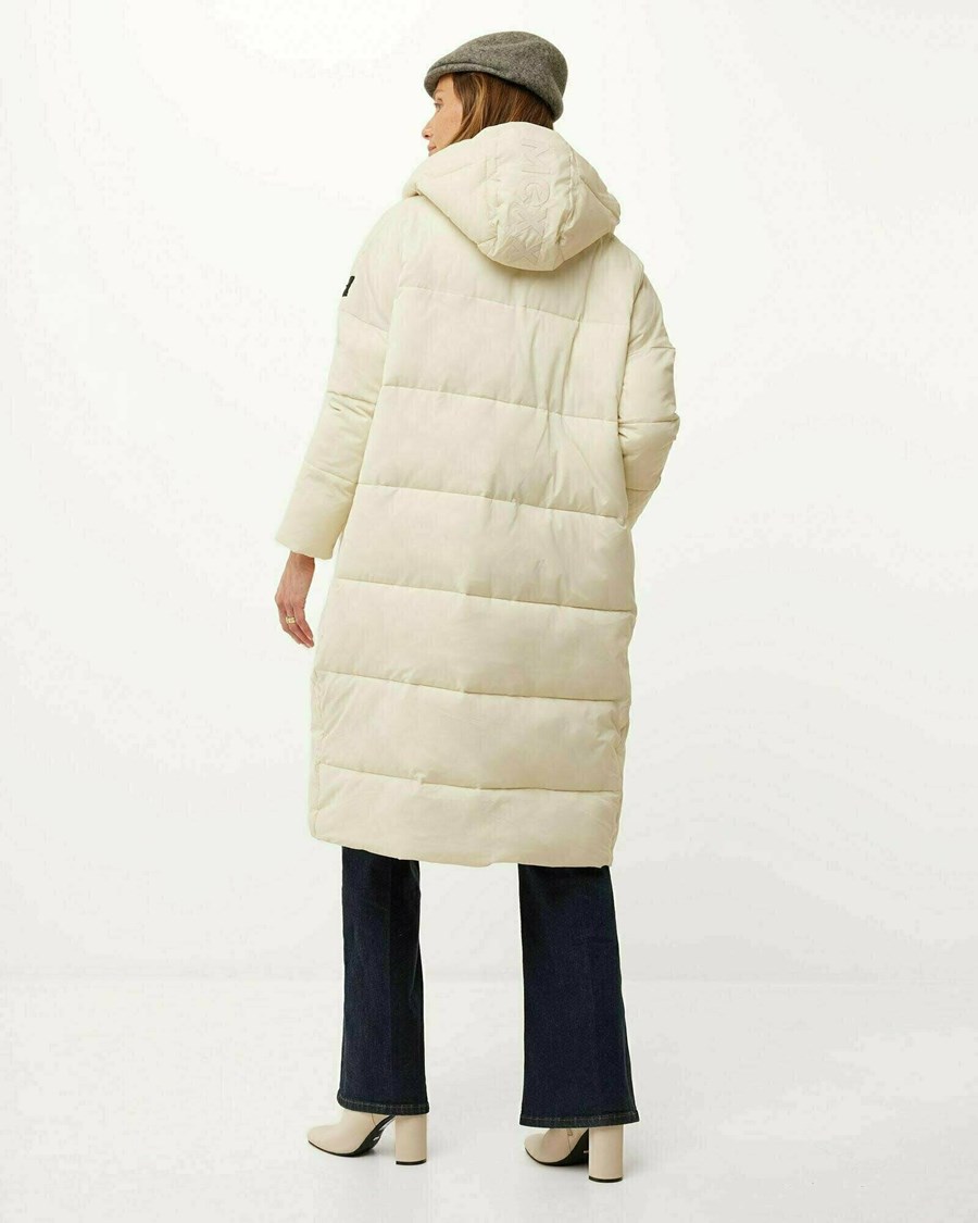 Mexx Oversized hooded padded jacket Ecru Beżowe | ASQNM4083