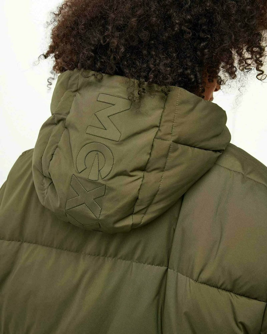 Mexx Oversized hooded padded jacket Olive Oliwkowe | HANKI3629