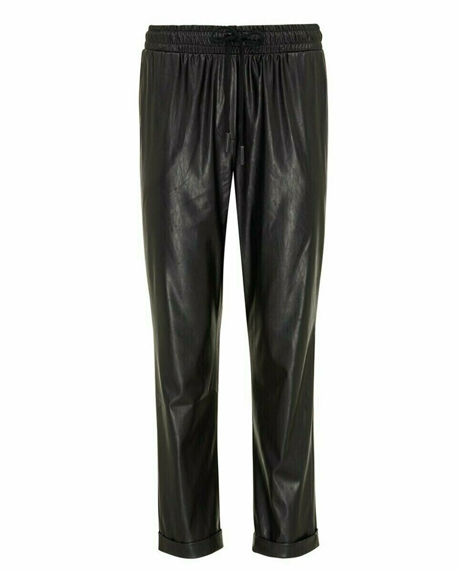 Mexx PU pants with elastic waist Black Czarne | KDABJ3062