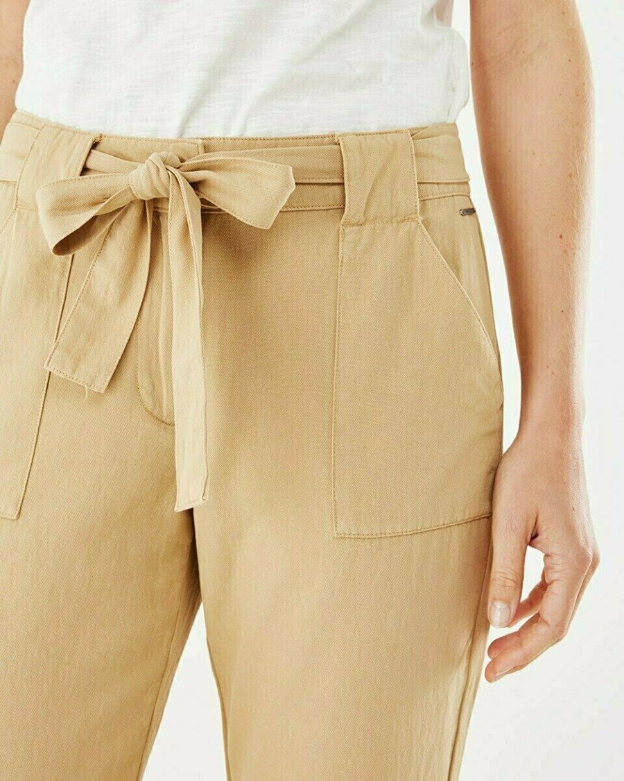 Mexx Pants with tie Dark Sand Złote | UWYND7895