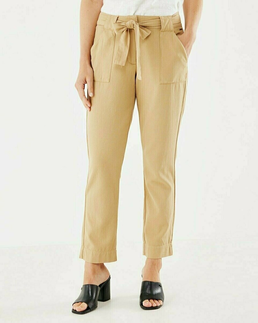 Mexx Pants with tie Dark Sand Złote | UWYND7895