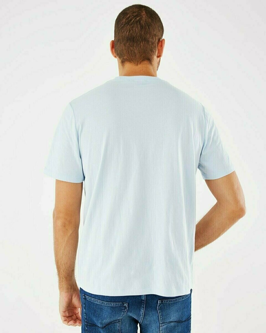 Mexx Photoprint t-shirt Light Blue Niebieskie | SLIUO6715