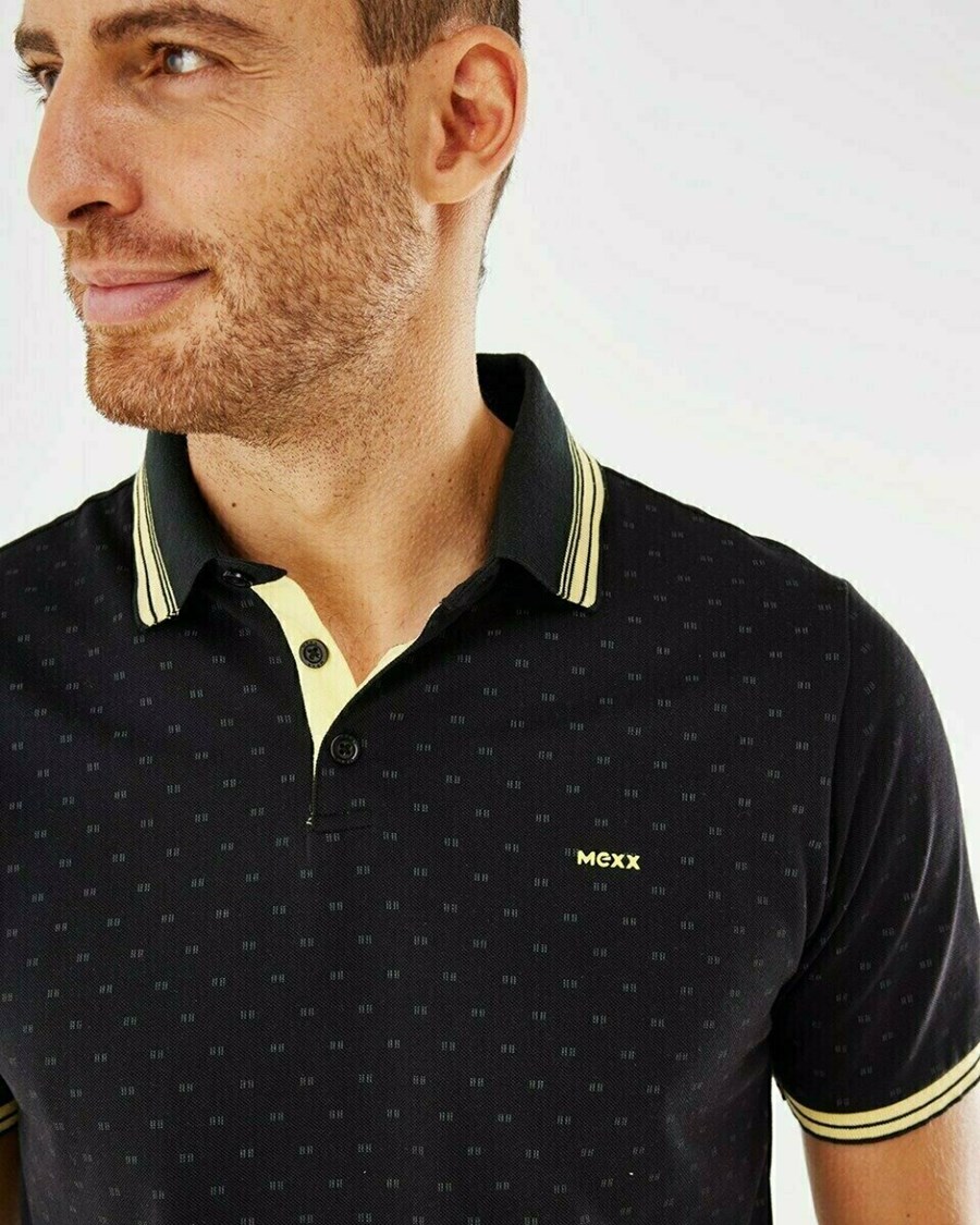 Mexx Pique polo Black Czarne | PWJBL9042