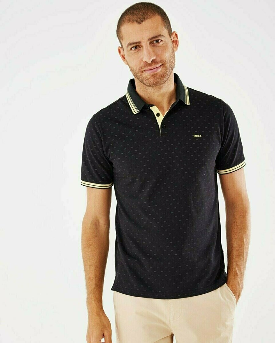 Mexx Pique polo Black Czarne | PWJBL9042