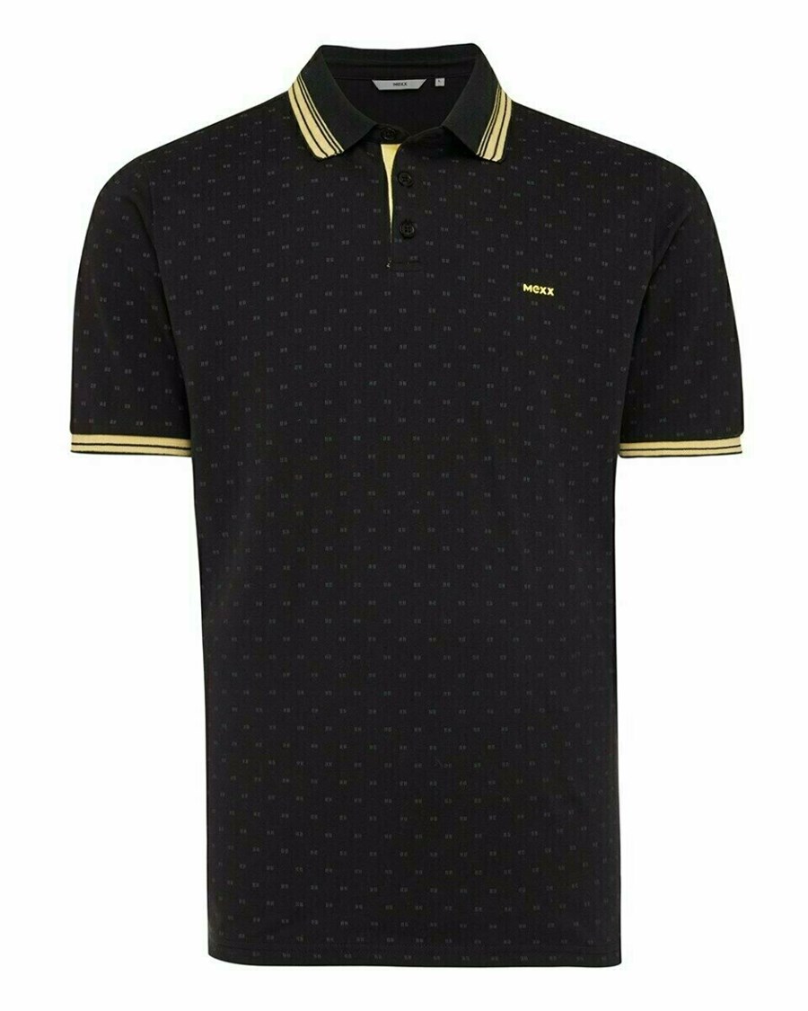 Mexx Pique polo Black Czarne | TDEVH4357