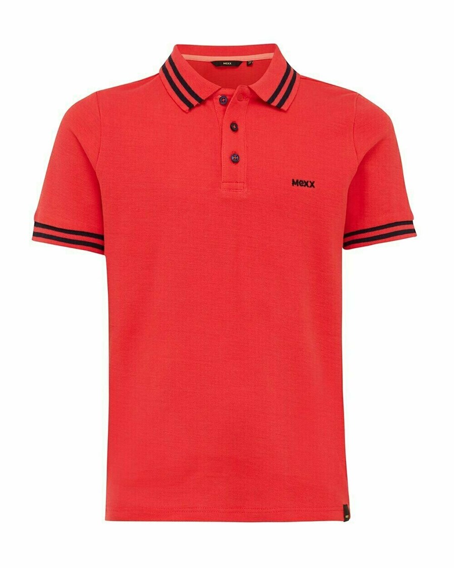 Mexx Pique polo Bright Red Czerwone | HPFZT8456