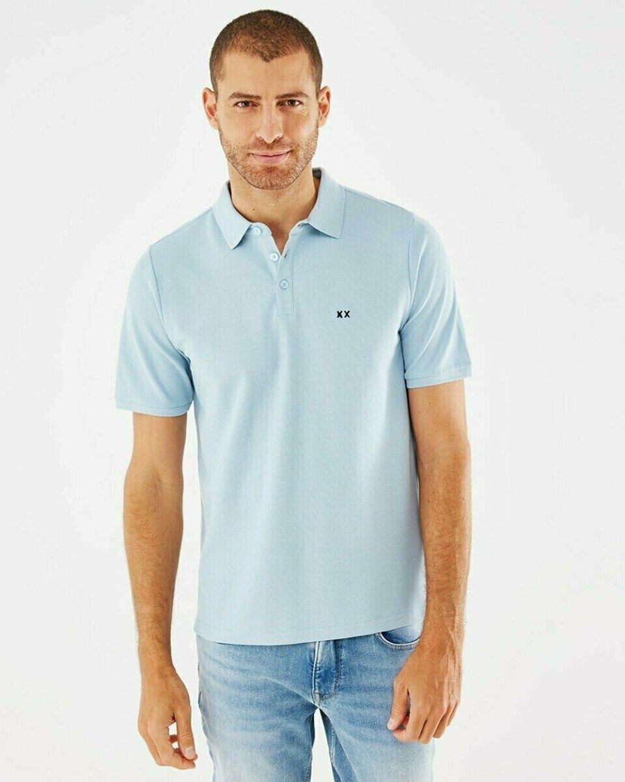 Mexx Pique polo Light Blue Niebieskie | BSYOC8457