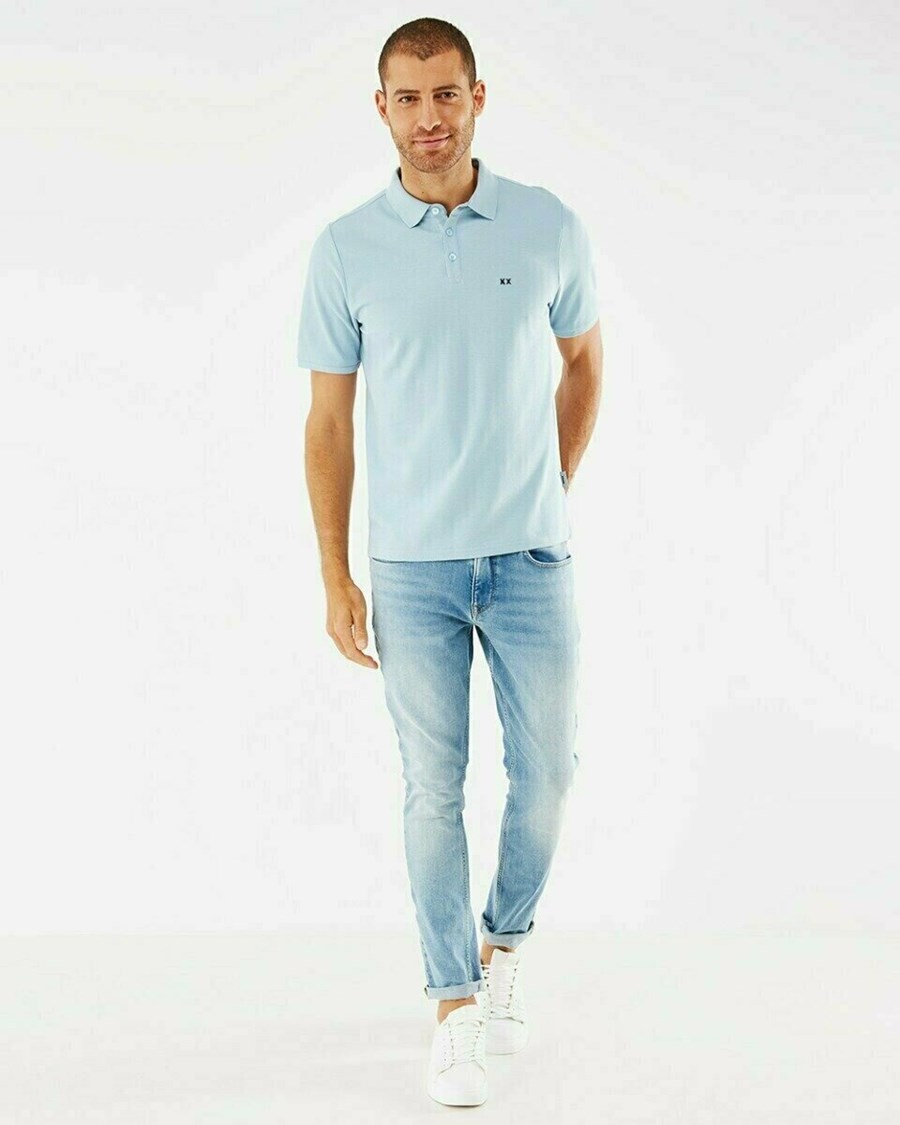 Mexx Pique polo Light Blue Niebieskie | BSYOC8457