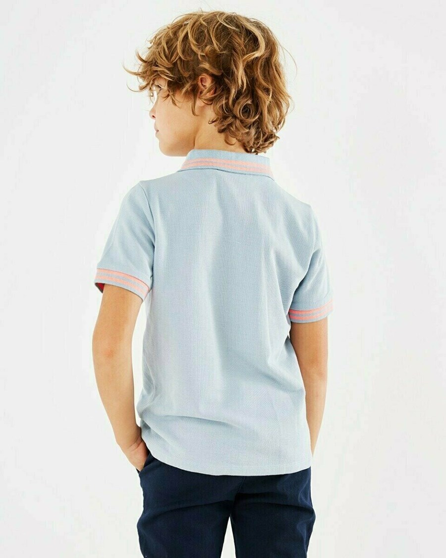 Mexx Pique polo Light Blue Niebieskie | CDBTM7325