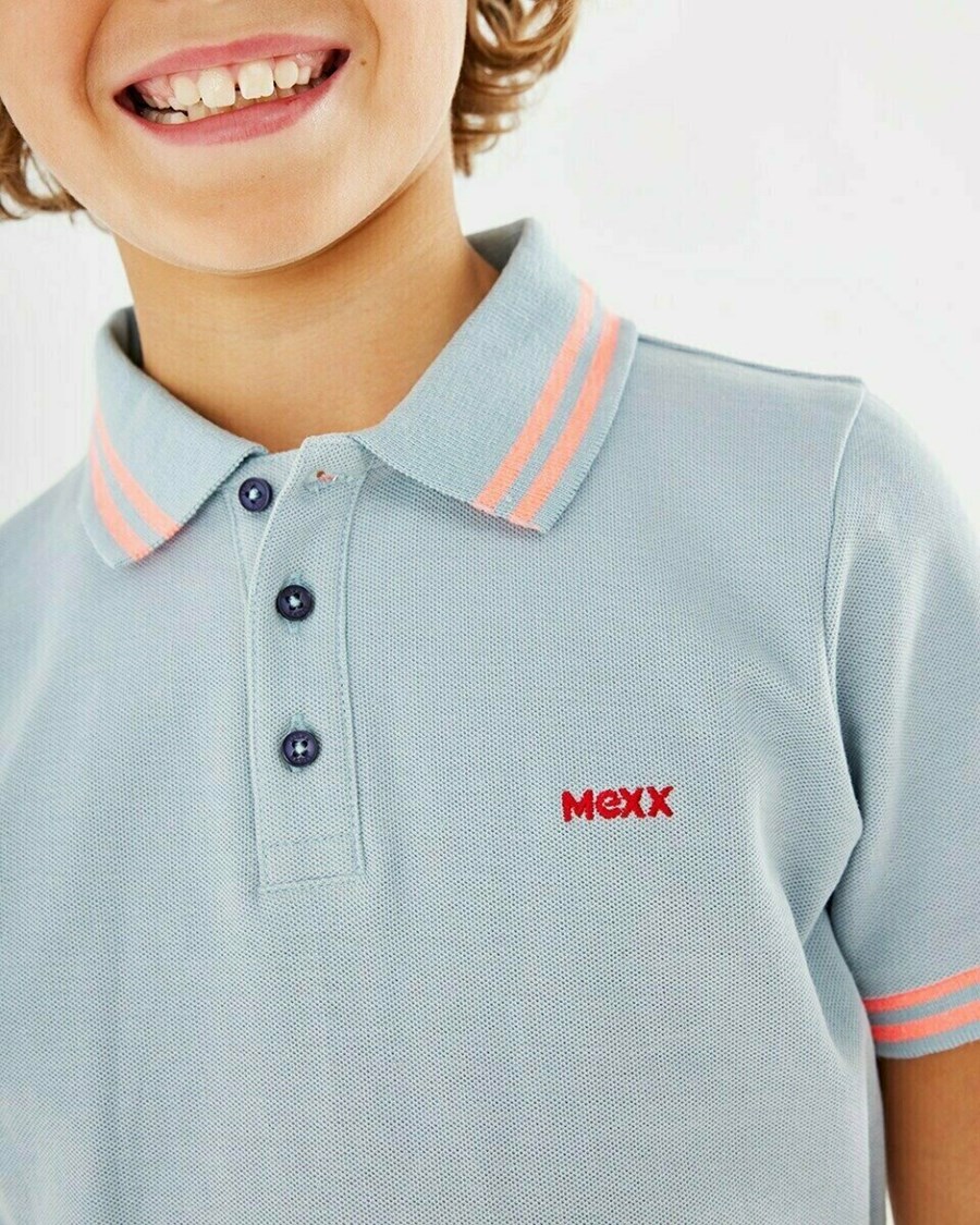 Mexx Pique polo Light Blue Niebieskie | CDBTM7325