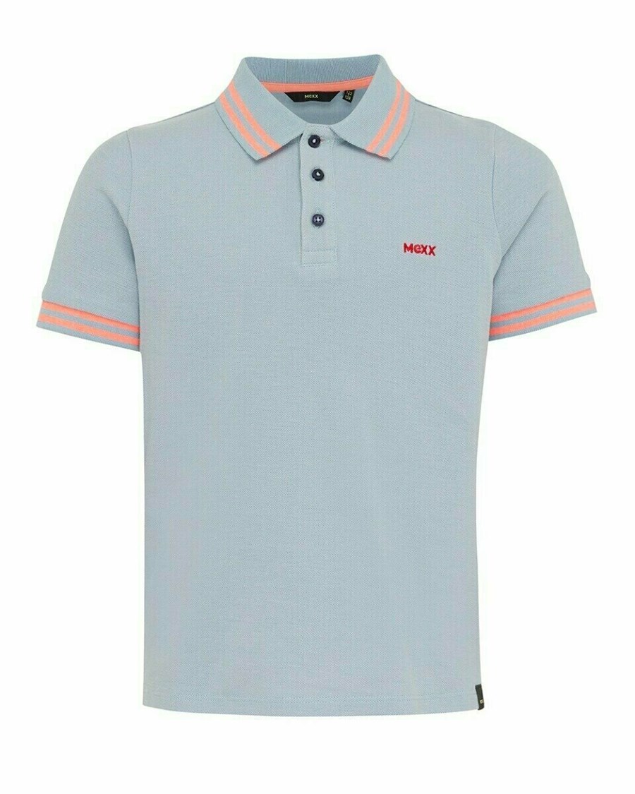 Mexx Pique polo Light Blue Niebieskie | CDBTM7325