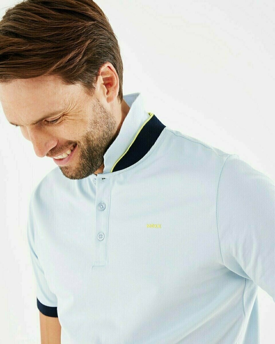 Mexx Pique polo Light Blue Niebieskie | UGNDI3427