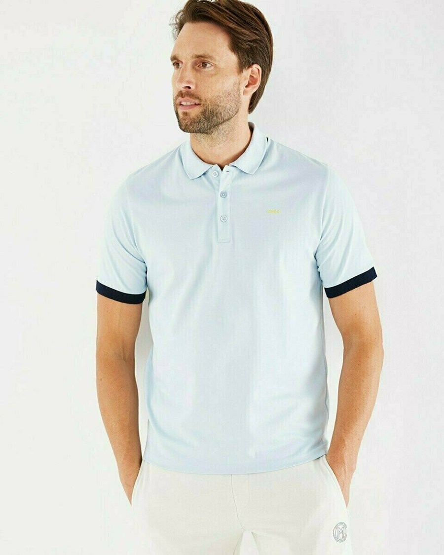 Mexx Pique polo Light Blue Niebieskie | UGNDI3427