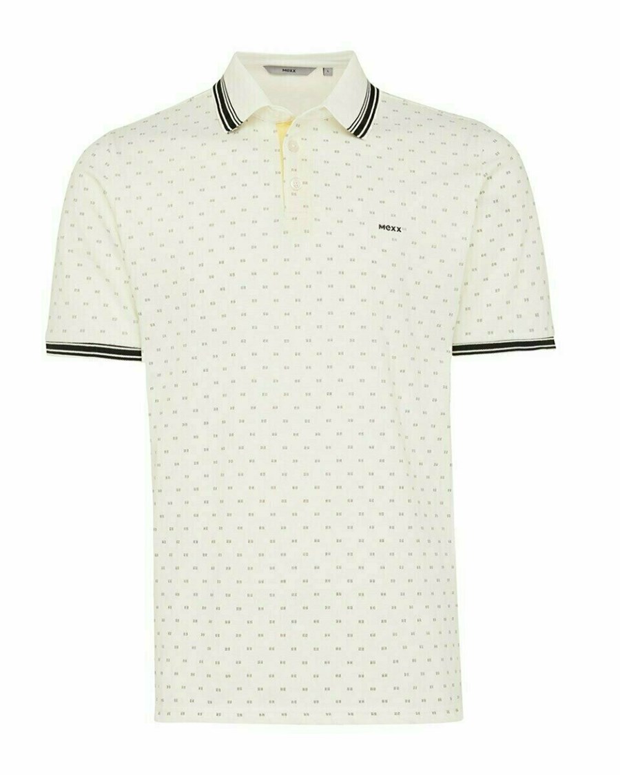 Mexx Pique polo Off white Białe | FPMXO8435