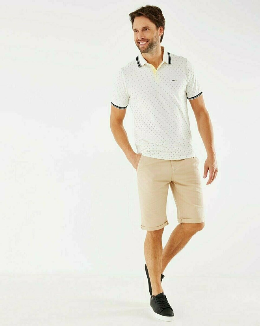 Mexx Pique polo Off white Białe | FPMXO8435