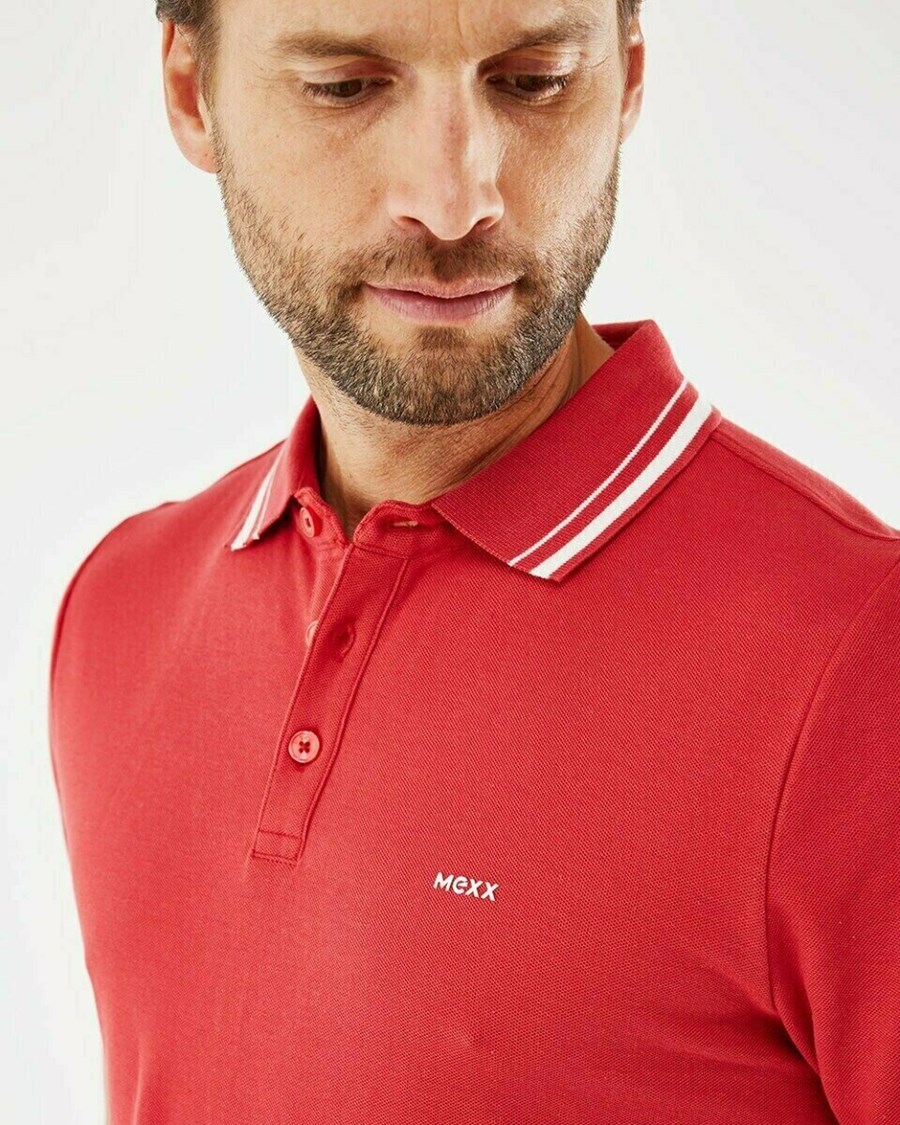 Mexx Pique polo Red Czerwone | CQTBZ4016