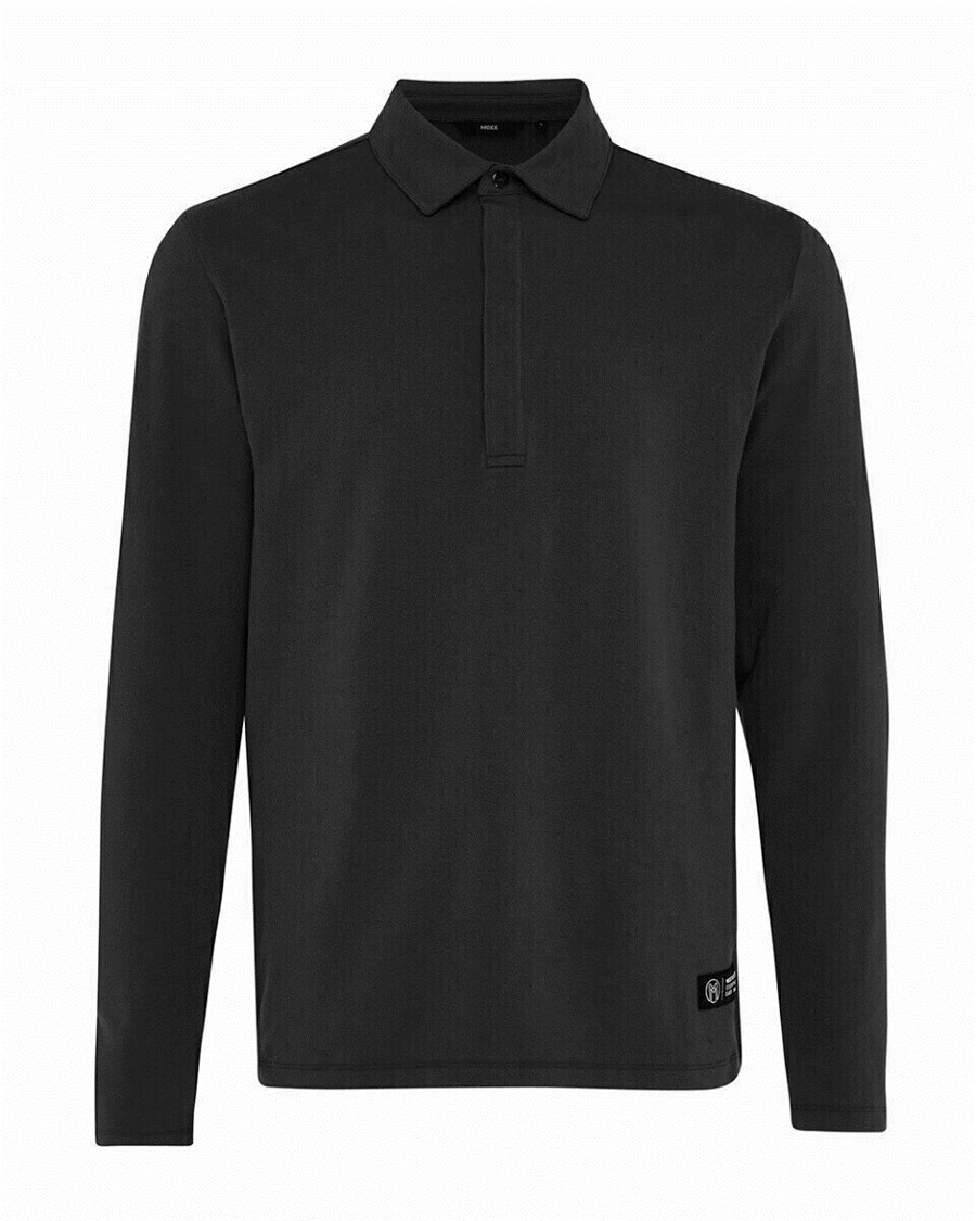 Mexx Polo LS Black Czarne | DRSQY6017