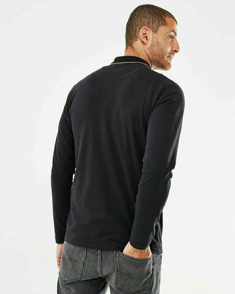 Mexx Polo LS Black Czarne | OZYJN6410