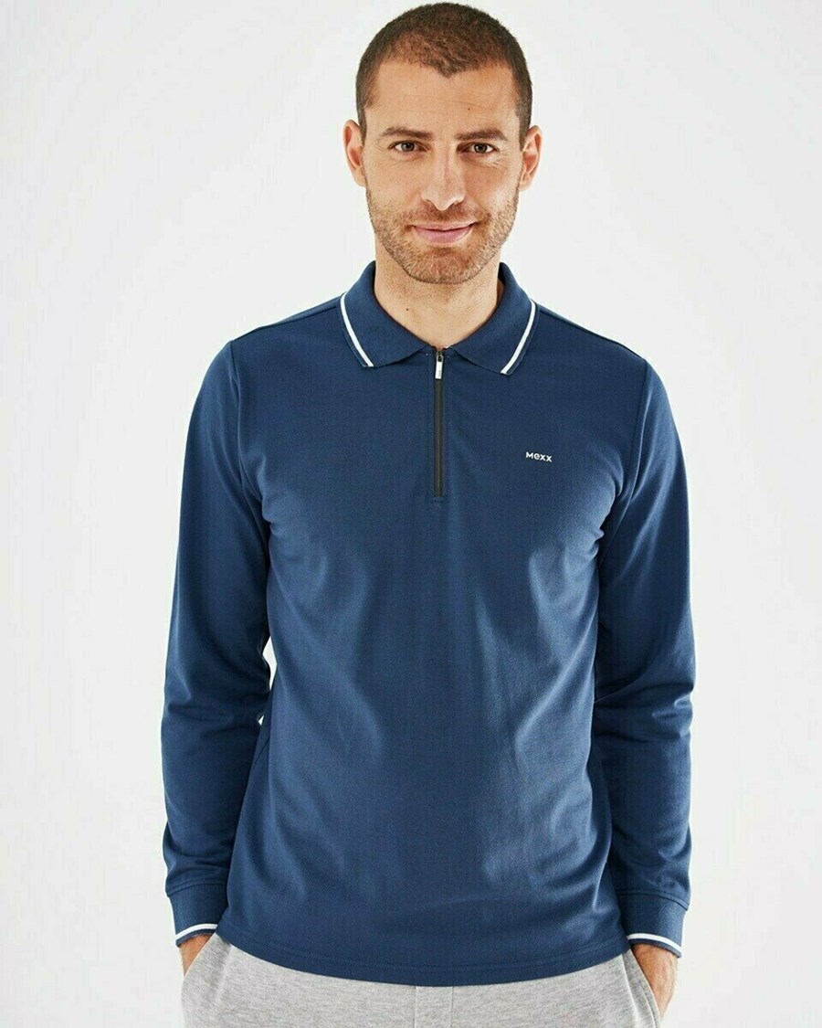 Mexx Polo LS Navy Niebieskie | WRAZE8625