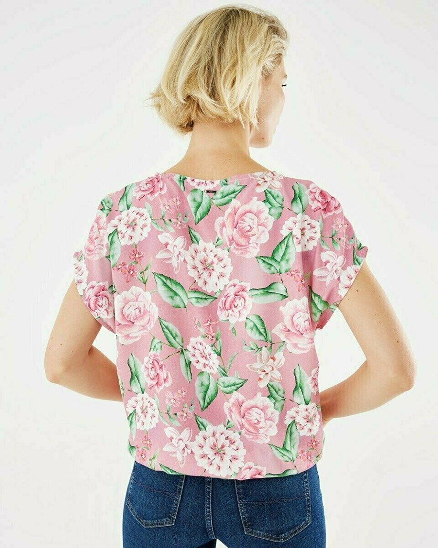 Mexx Printed capsleeve top Old Pink Różowe | ACLJQ6913