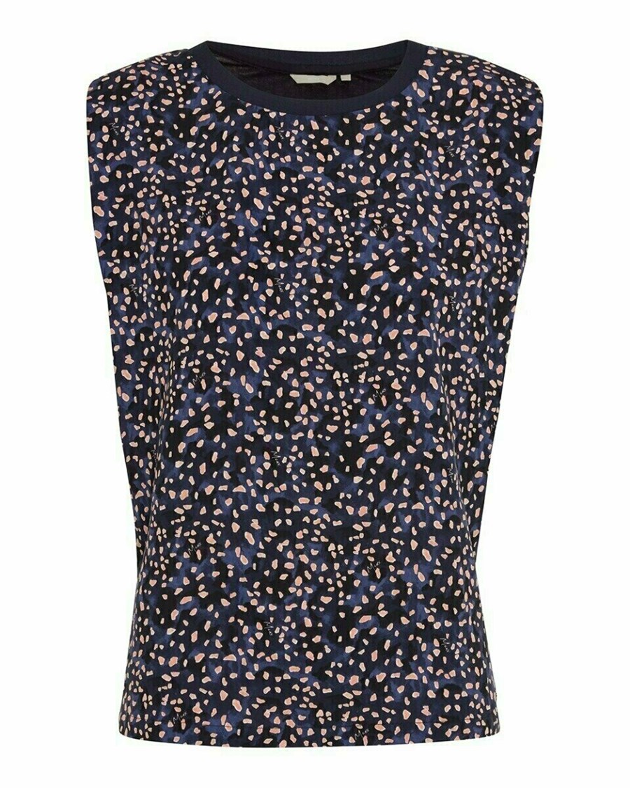 Mexx Printed combi top Navy Niebieskie | QFZOC3540