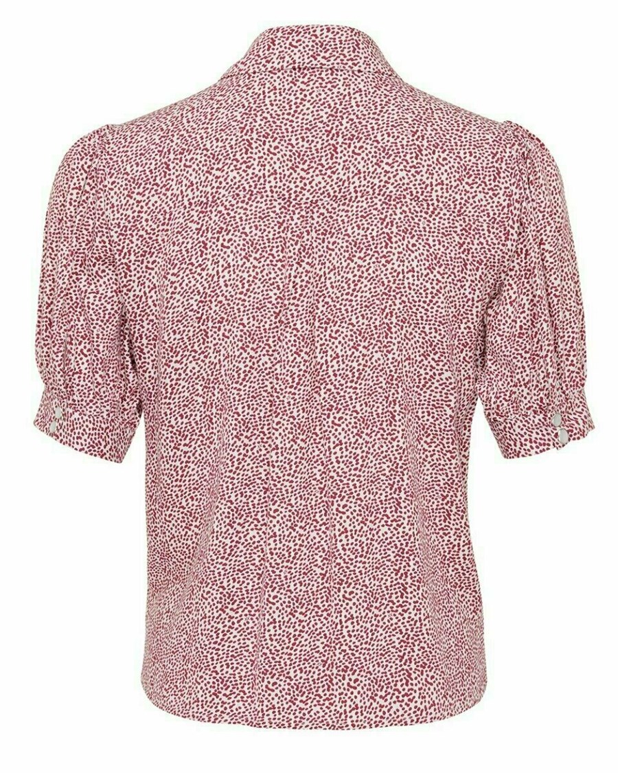 Mexx Printed half sleeve blouse Dark Fuchsia Różowe | IBTMU9362