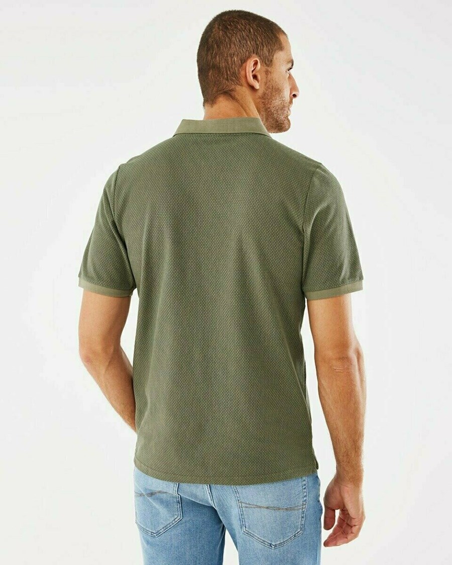 Mexx Printed pique polo Army Green Zielone | SWVBQ0471