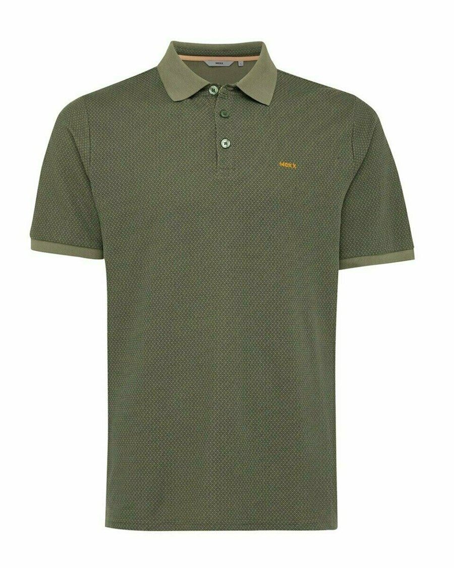 Mexx Printed pique polo Army Green Zielone | SWVBQ0471