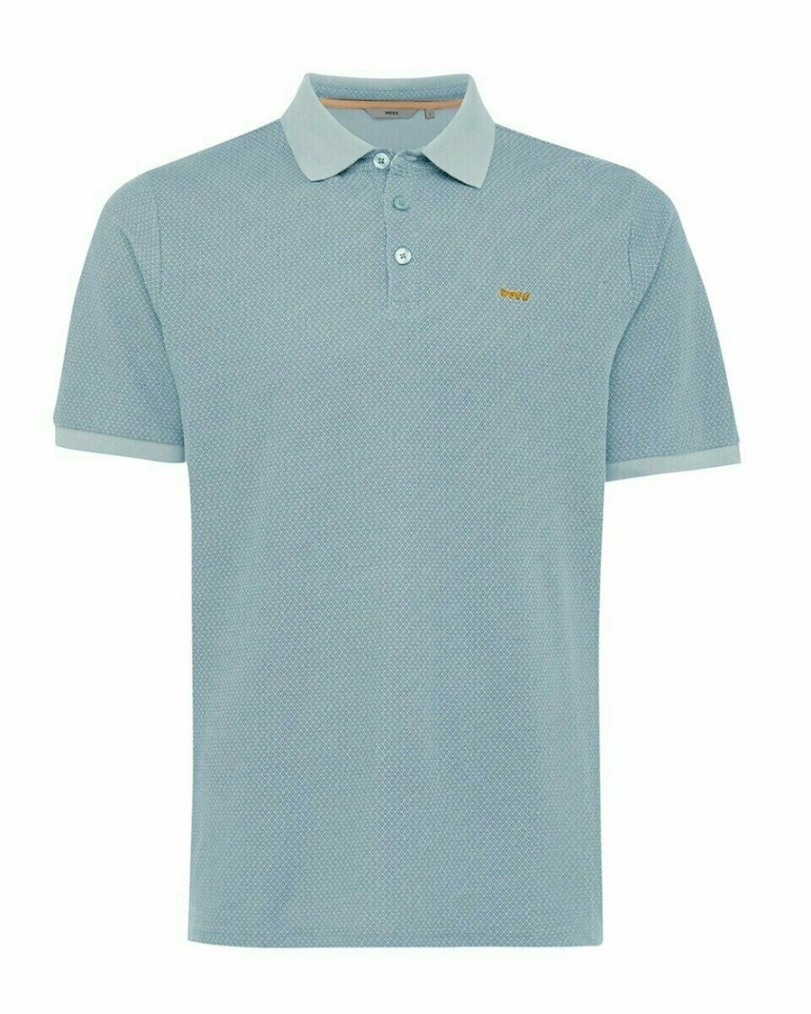 Mexx Printed pique polo Navy (Dark Denim) Niebieskie | GLVXK6531