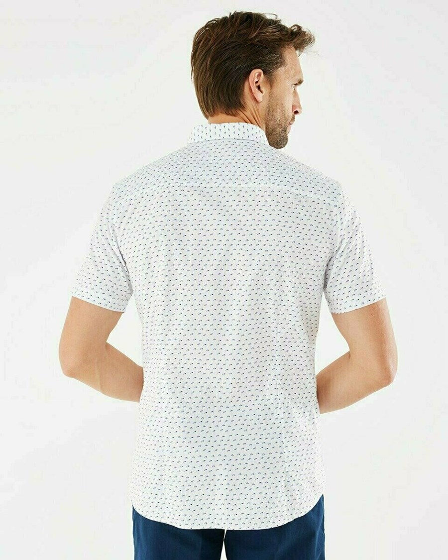 Mexx Printed shirt Off white Białe | QIBCE5712