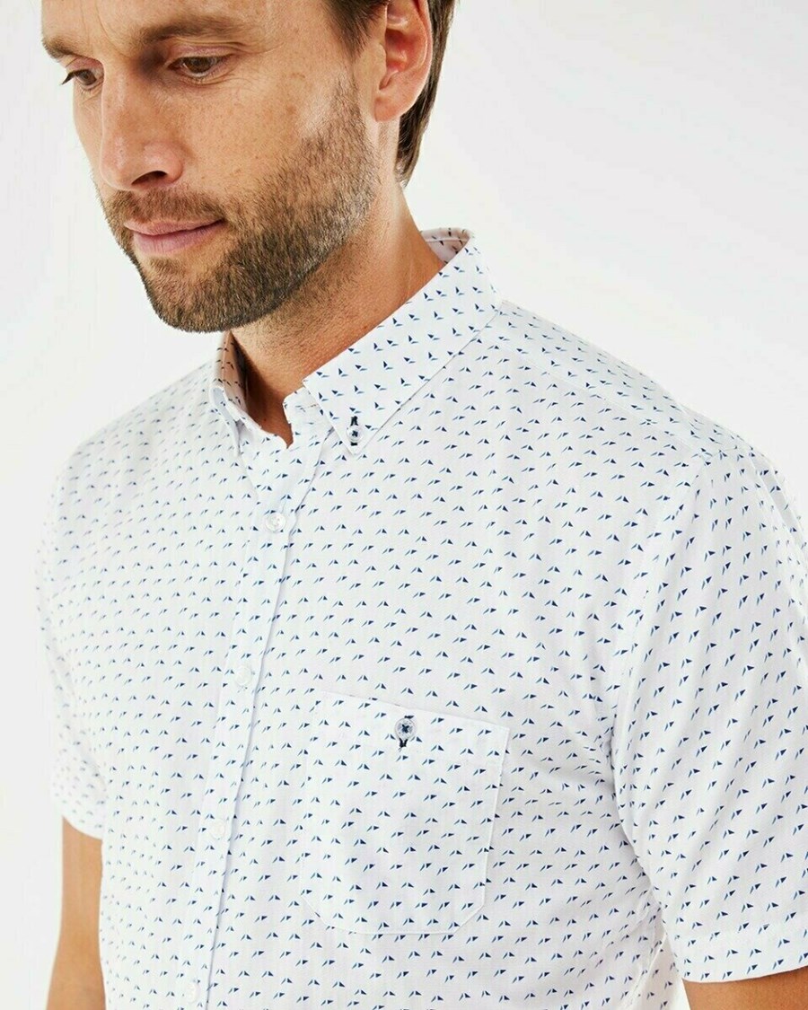 Mexx Printed shirt Off white Białe | QIBCE5712