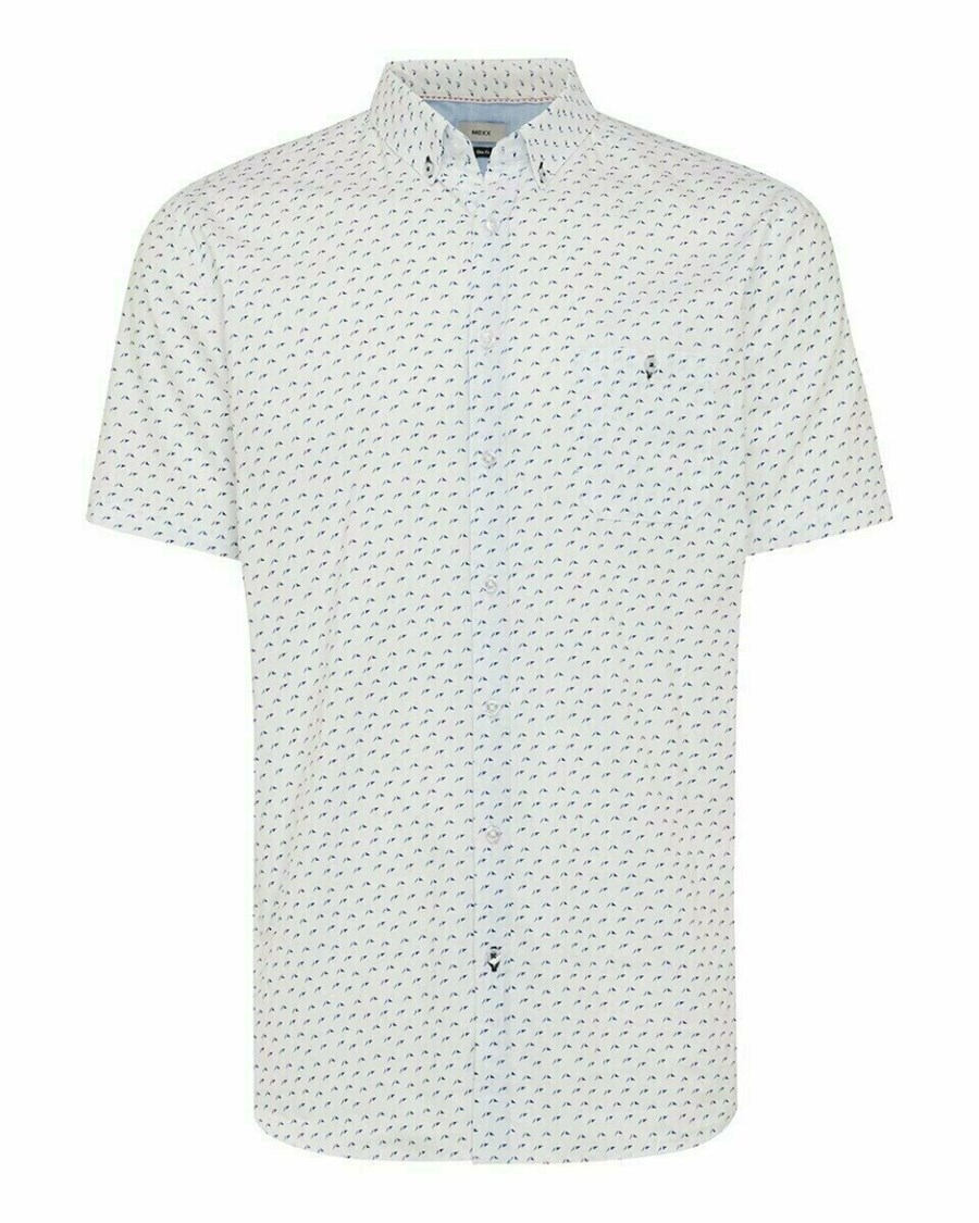 Mexx Printed shirt Off white Białe | QIBCE5712