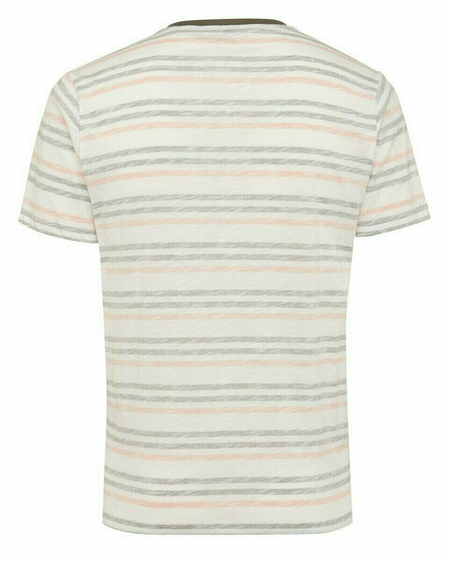 Mexx Printed stripe t-shirt Army Green Zielone | JGFPX0593