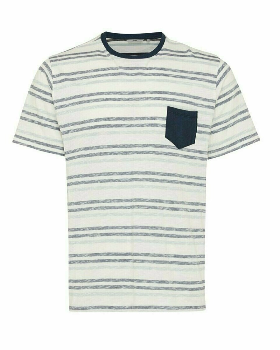 Mexx Printed stripe t-shirt Navy Niebieskie | PRBVM3745