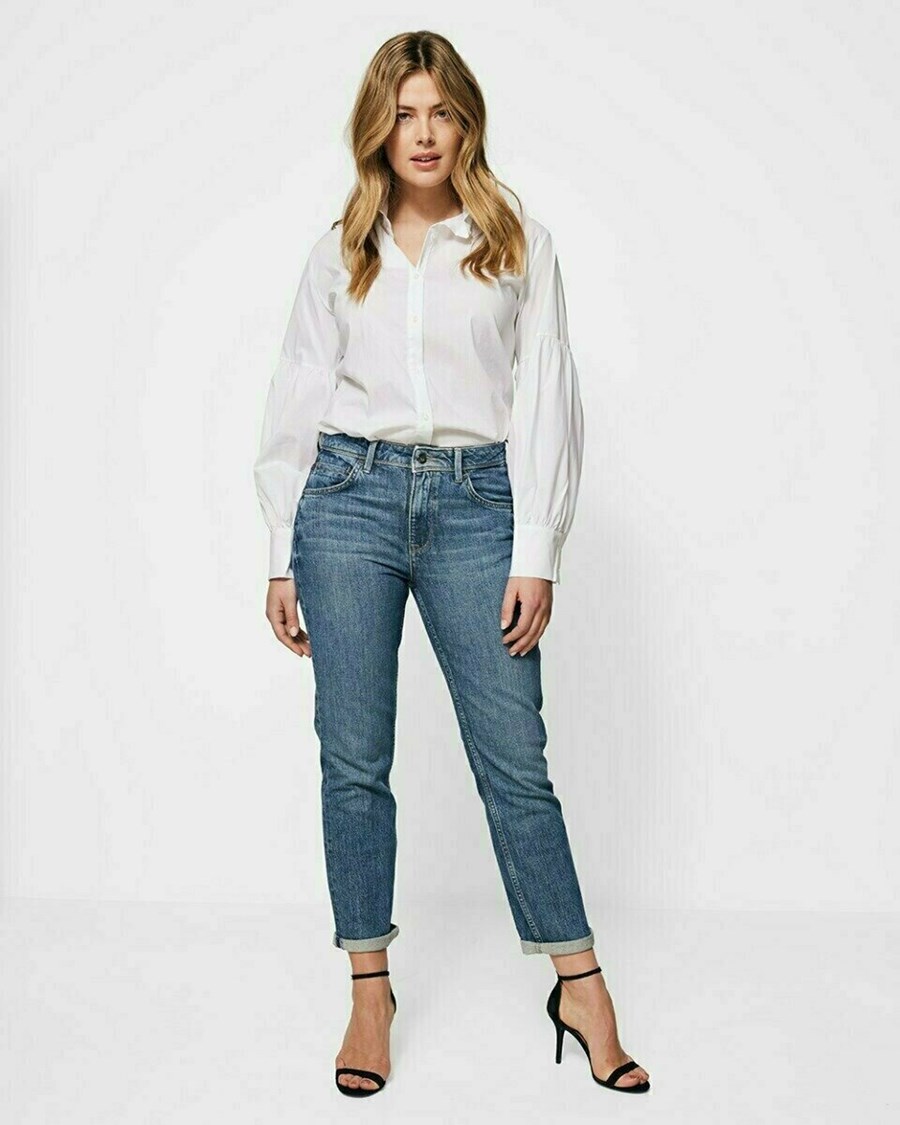 Mexx Puff sleeve blouse White Białe | CWEPS5368