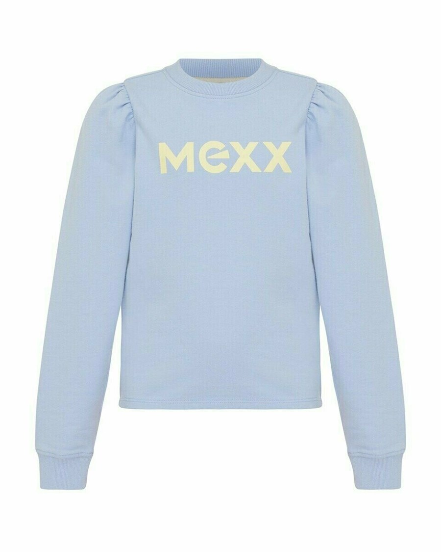 Mexx Puff sleeve sweater Light Blue Niebieskie | ERGTH8524