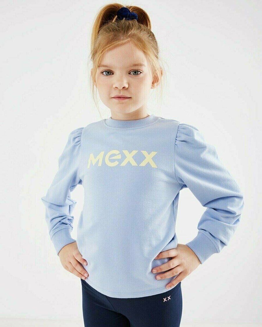 Mexx Puff sleeve sweater Light Blue Niebieskie | ERGTH8524