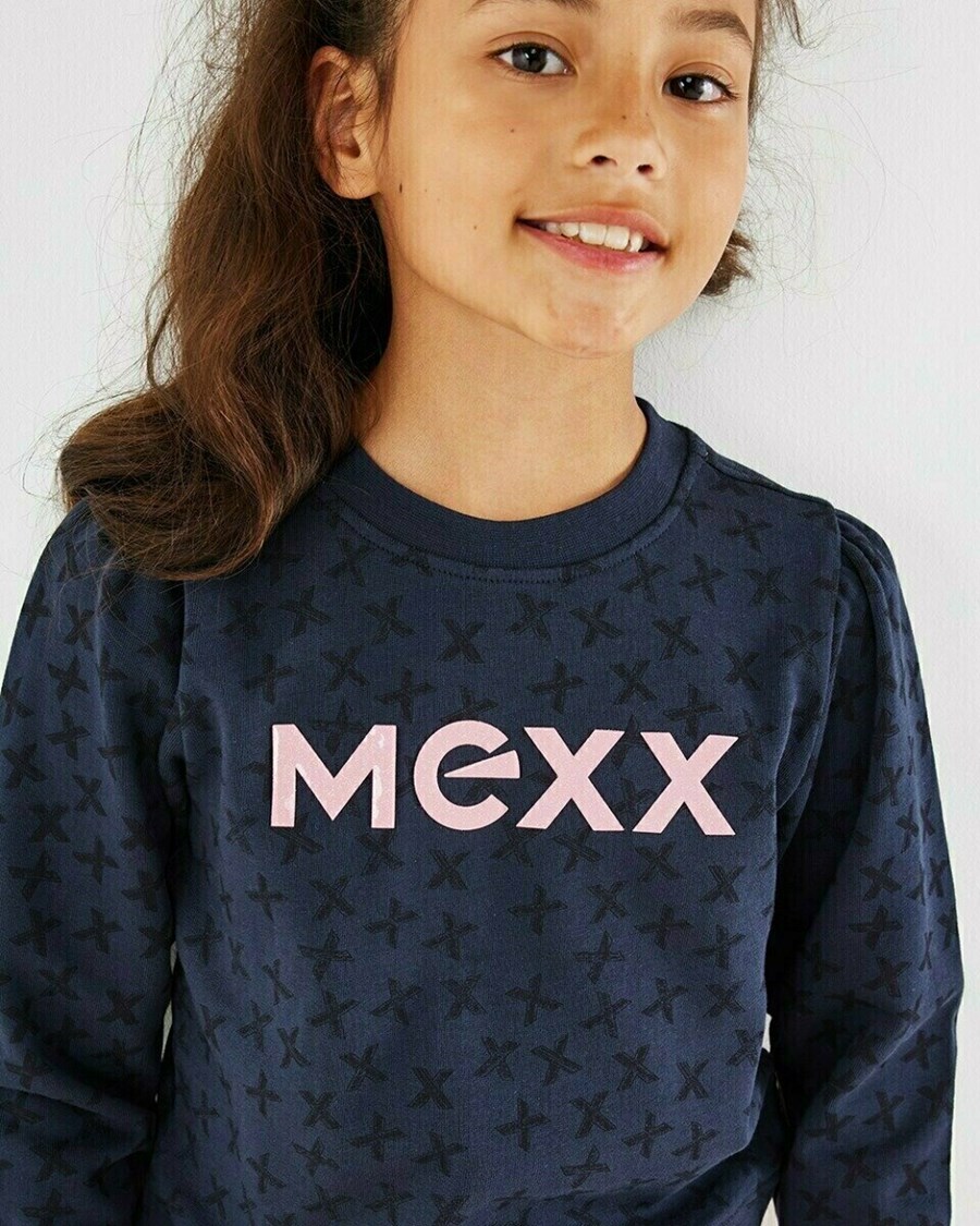 Mexx Puff sleeve sweater Navy Niebieskie | DUSFX6743