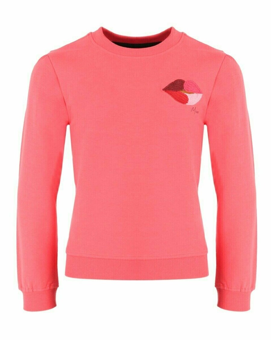 Mexx Puff sleeves sweater Dark Pink Różowe | BVRDK7259